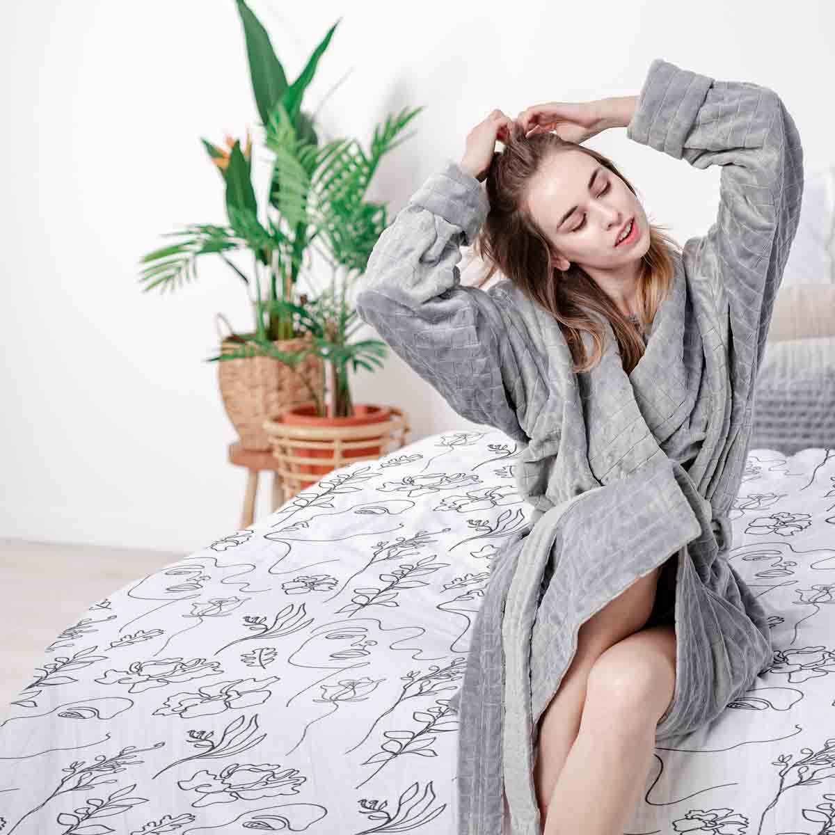 Originele therapiedeken - katoenen hoes Boho bloemen