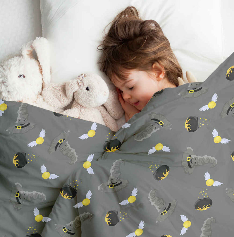 Therapy blanket bedding set, grey, magic hat.