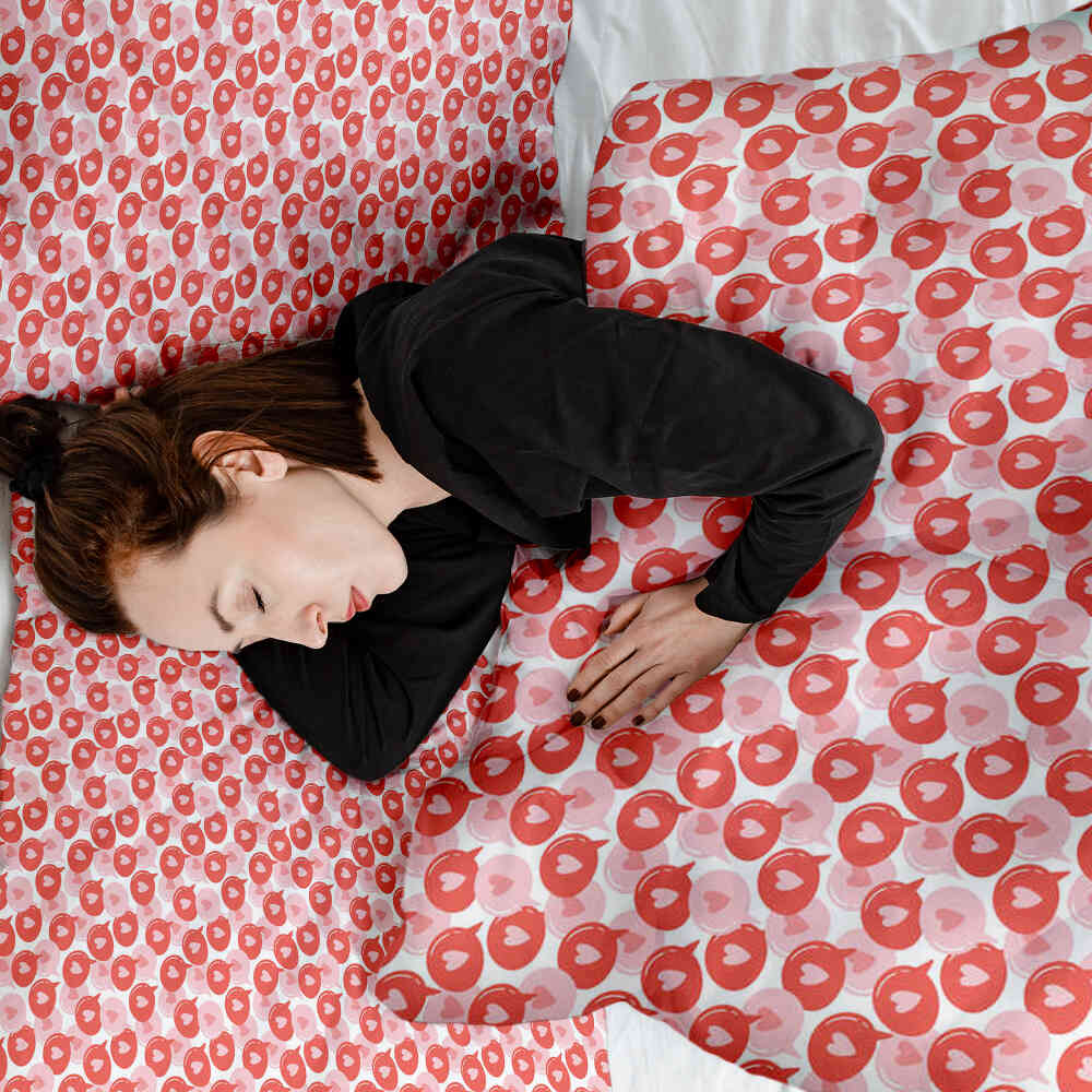 Couverture thérapeutique originale - Housse en coton bulle de dialogue avec cœur