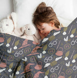 Juego de ropa de cama con manta terapéutica negro magia