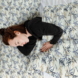 Therapy blankets bedding set leaf pattern beige
