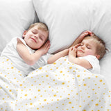 Coperte terapeutiche con rivestimento in cotone bianco con stelle gialle