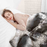 Juego de ropa de cama con manta terapéutica negro con patrón jaspeado