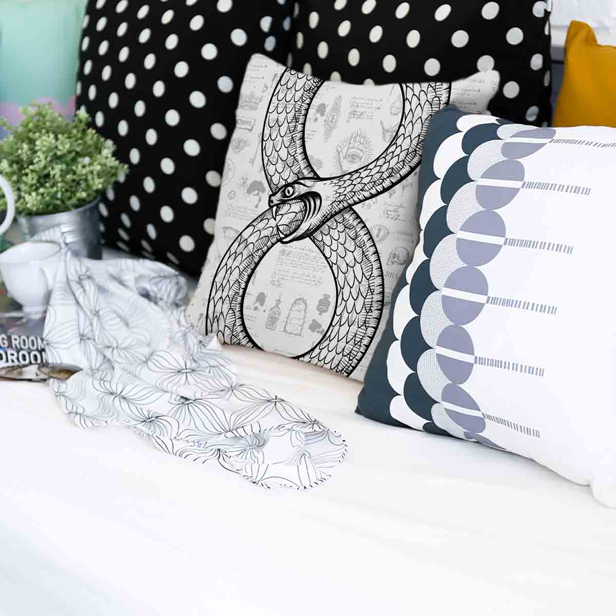 Almohada de salud con motivo de serpiente