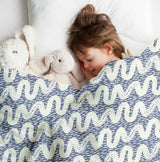 Therapiedekens katoenen hoes blauw witte golven