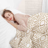 Therapy blankets bedding set beige with shapes