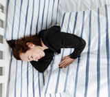 Therapy blankets bedding set blue horizontal stripes