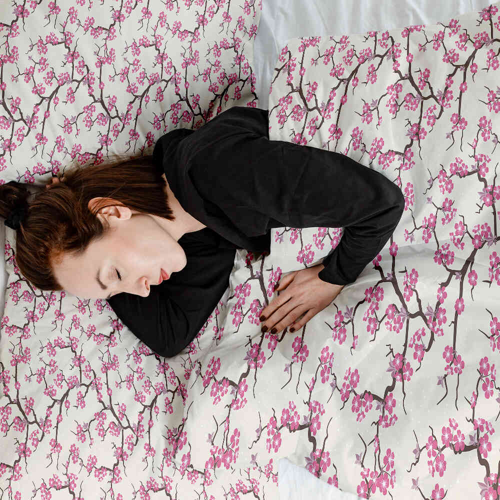 Set copripiumino coperta terapeutica fioritura di ciliegio giapponese