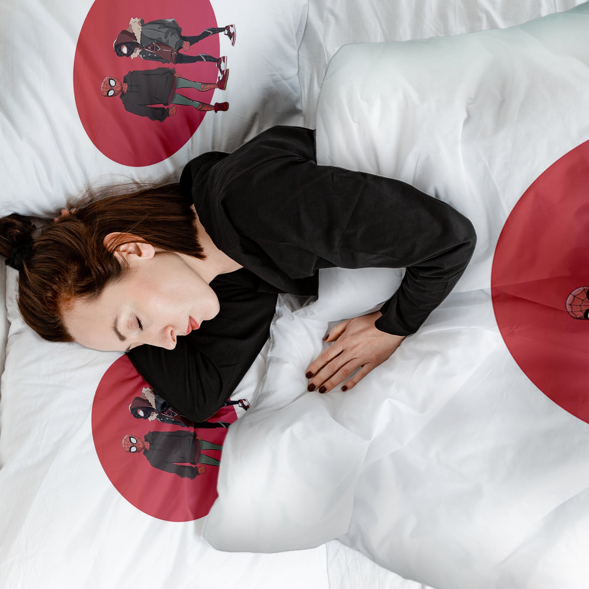 Therapy blankets bedding set white with Spiderman