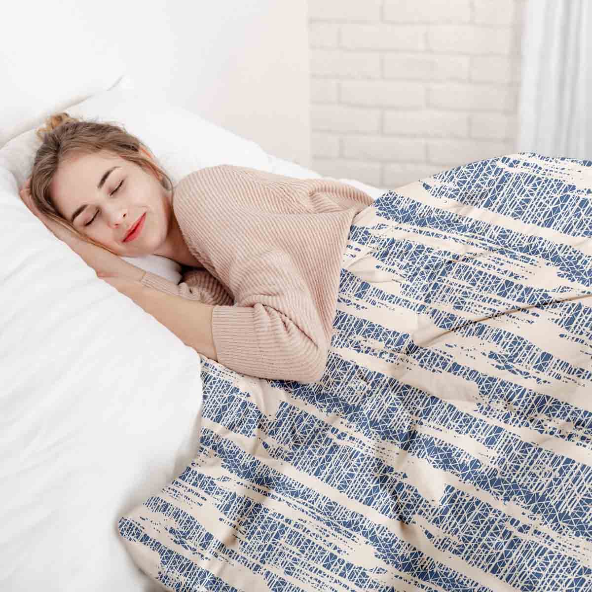 Original therapy blanket - cotton cover with blue pattern