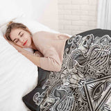 Set de ropa de cama con manta terapéutica negro ojo 2
