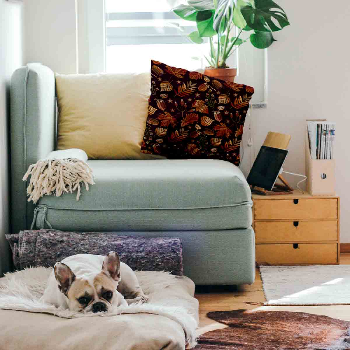 Cuscino per la salute foglie autunnali marroni