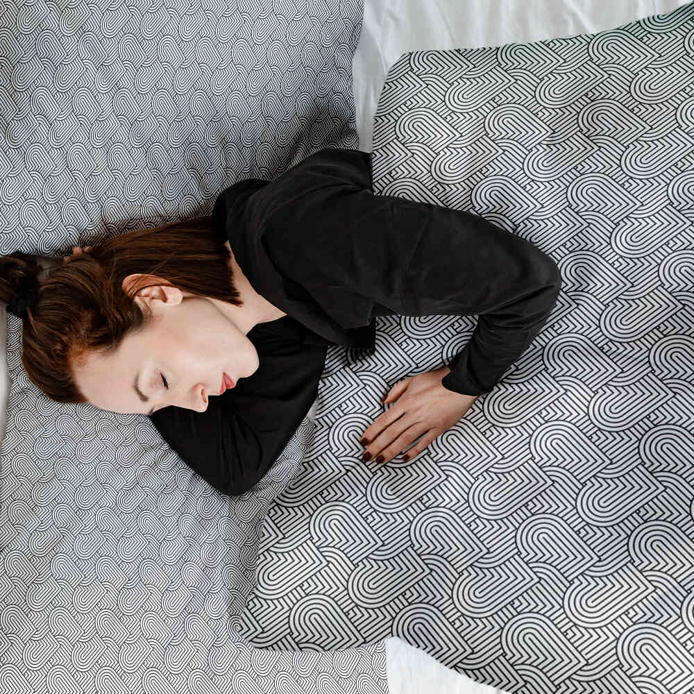 Original therapy blanket - cotton cover gray geometric hearts