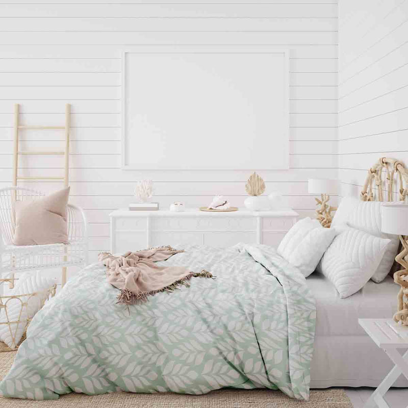Set di biancheria da letto con coperta terapeutica verde con abeti