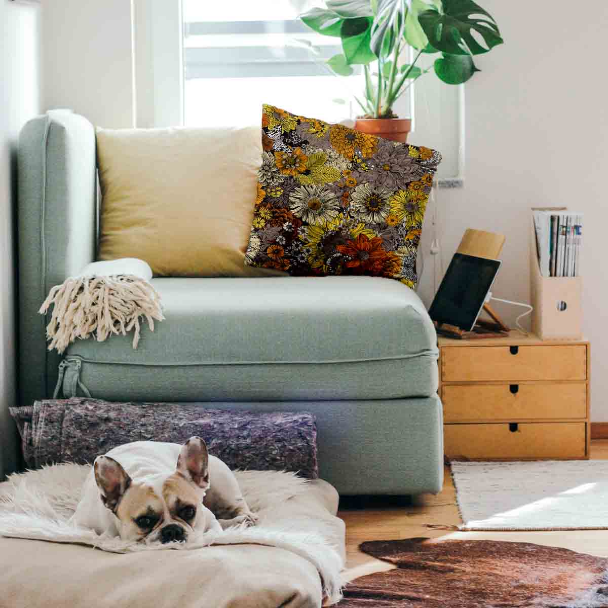 Cuscino sanitario fiori gialli