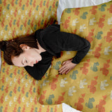 Set di biancheria da letto con coperte terapeutiche arancione con trattori