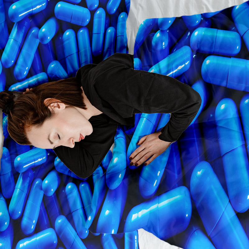 Therapy blankets bedding set blue tablets