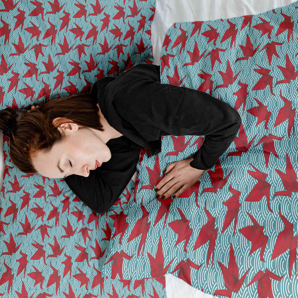 Couverture thérapeutique originale - Housse en coton rouge Origami