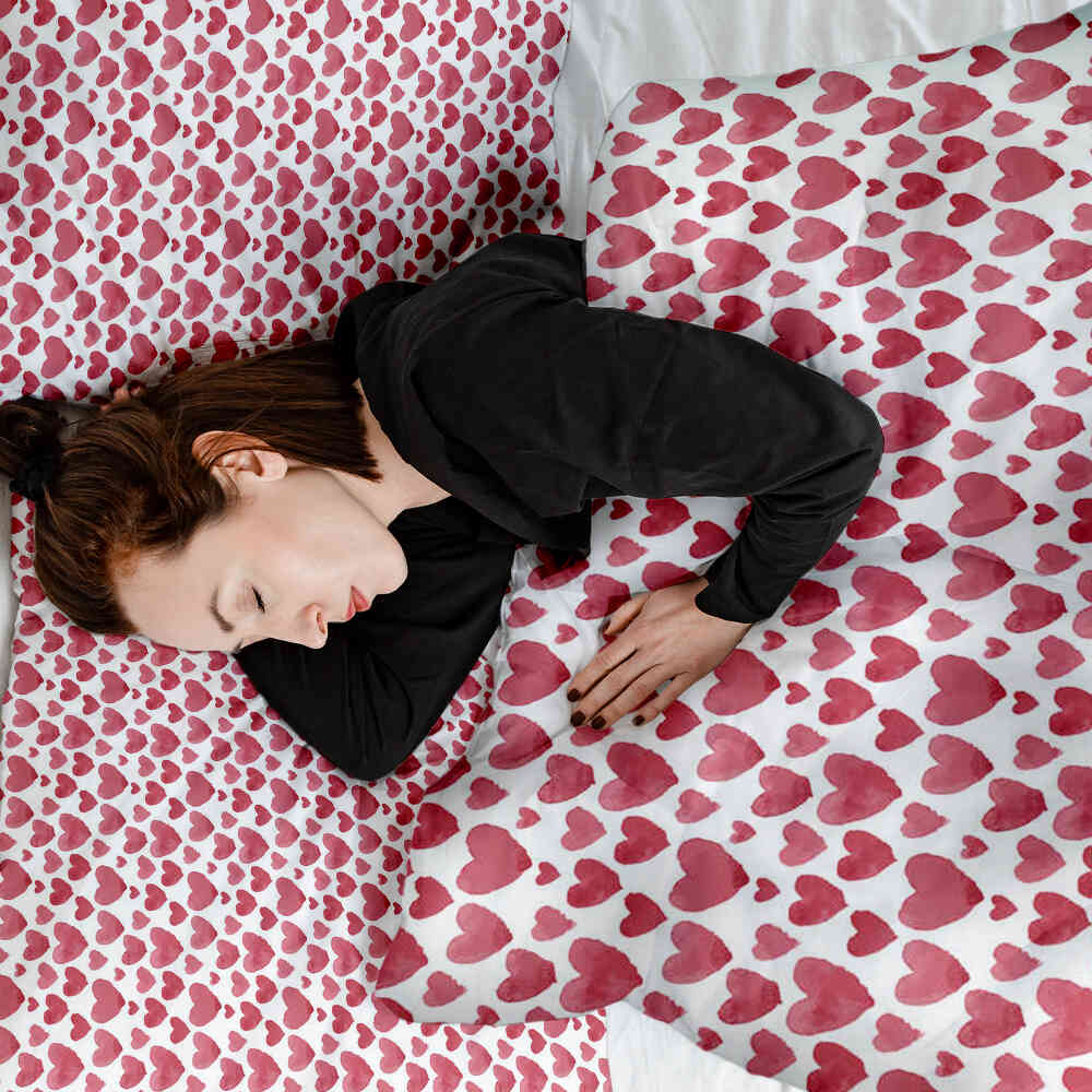 Original therapy blanket - cotton cover red hearts