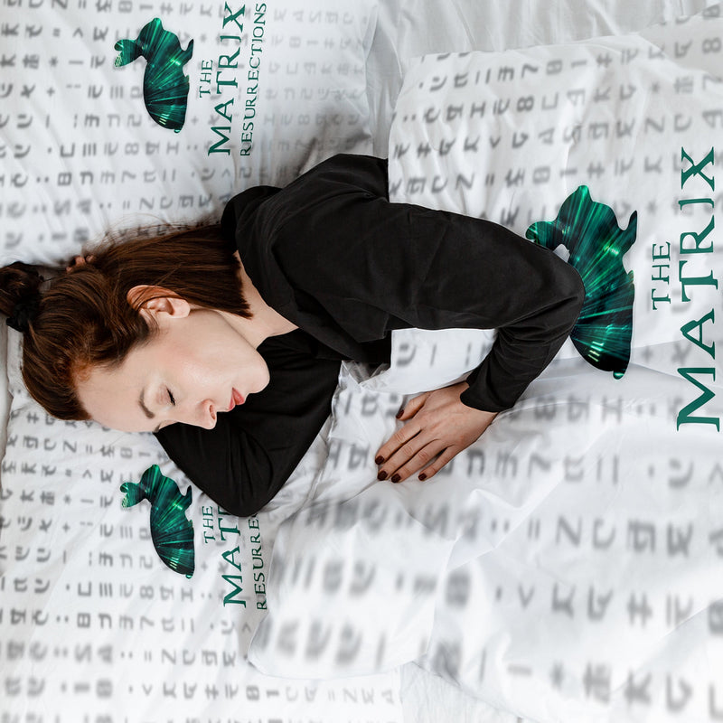 Set di biancheria da letto con coperta terapeutica bianca Matrix