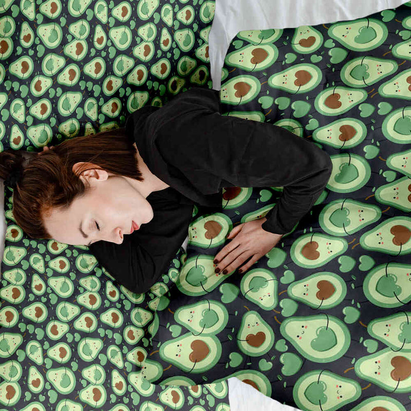 Therapy Blanket Bedding Set Green Avocados