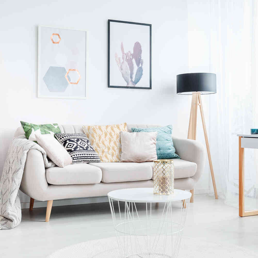 Health pillow white with yellow wheat