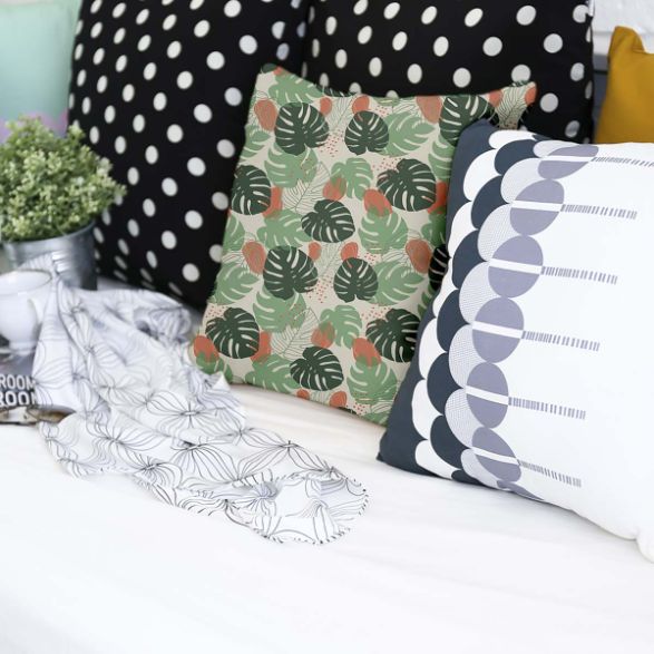 Health pillow, light green Monstera
