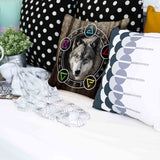 Cuscino sanitario marrone con lupo
