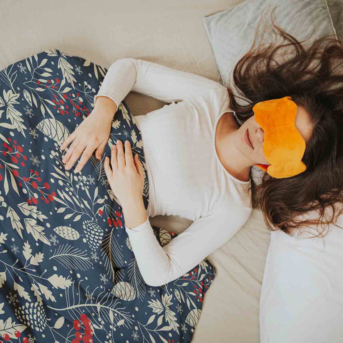 Set di biancheria da letto con coperte terapeutiche e foglie natalizie