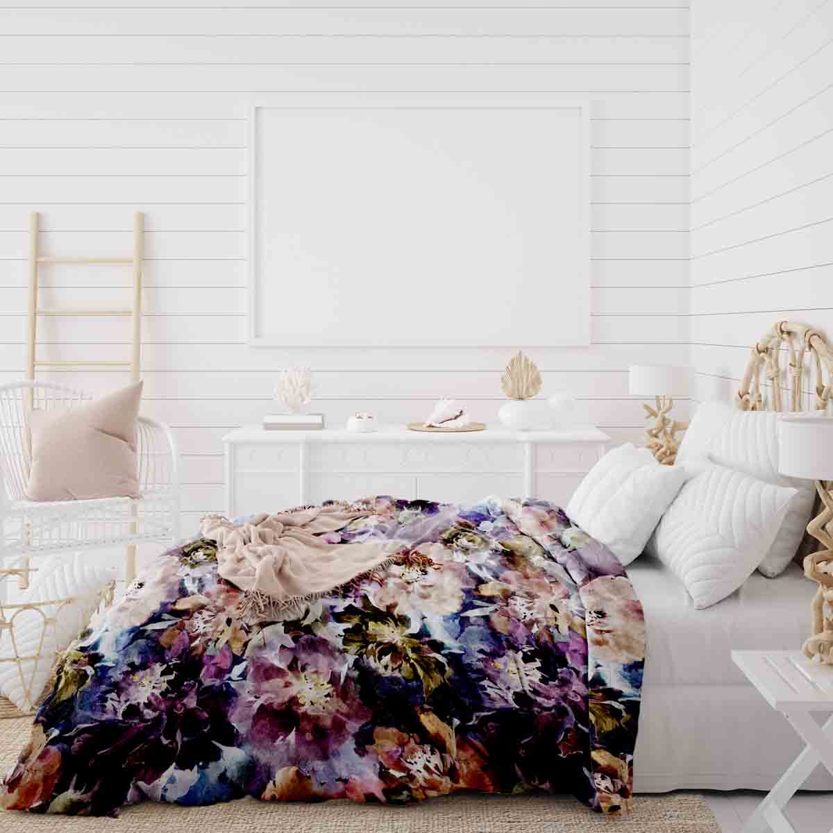 Couverture thérapeutique originale - Housse en coton Mer de fleurs
