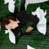 Set de ropa de cama con manta terapéutica Matrix Code verde