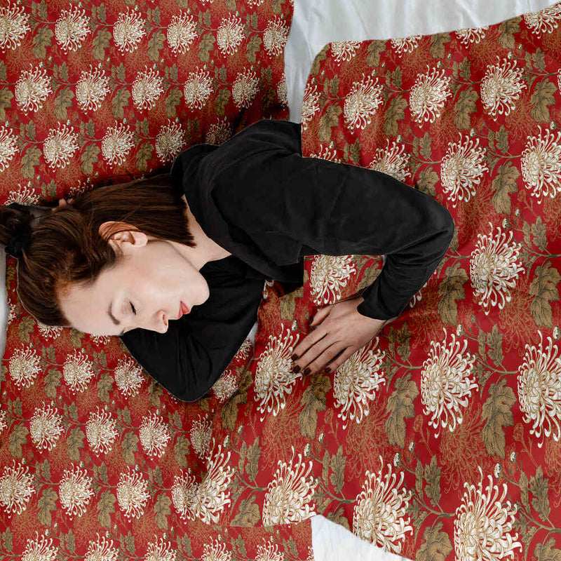Coperte terapeutiche con rivestimento in cotone Rosso grande fiore