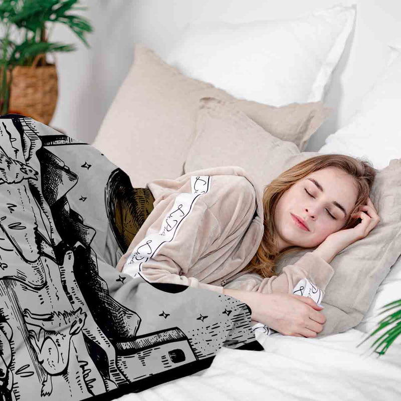 Therapy blanket bedding set wolf and moon