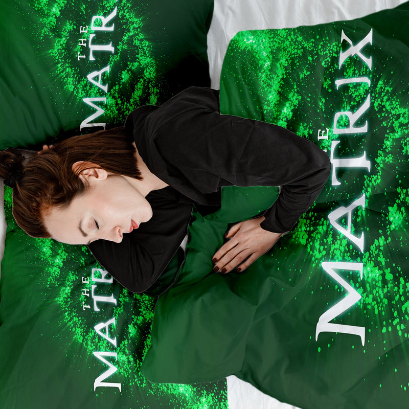 Therapy blanket bedding set, green, matrix DNA