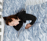 Therapy blankets bedding set waves in blue