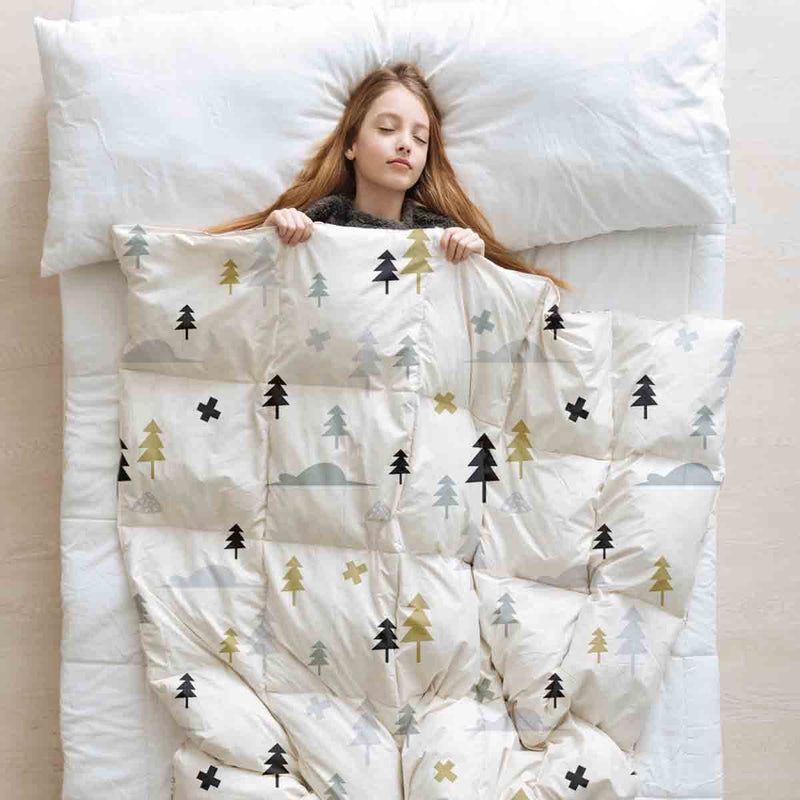 Therapy blankets bedding set grey forest