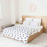 Therapy blanket bedding set, white with little trees.