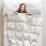 Set di biancheria da letto con coperte terapeutiche bianco con soffioni