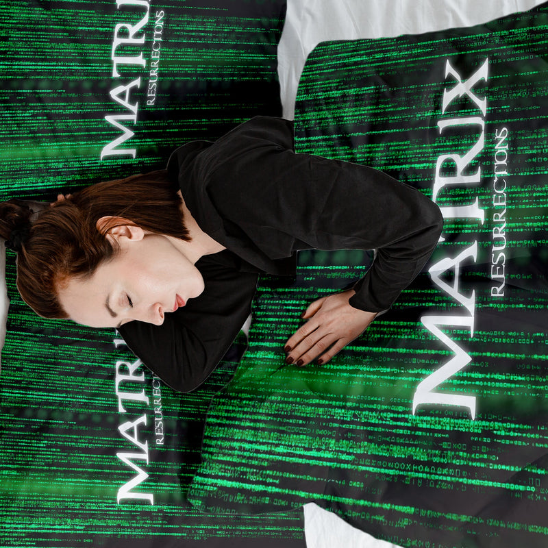 Set de ropa de cama y manta terapéutica Matrix en verde