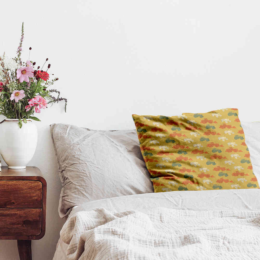 Health pillow orange with tractors