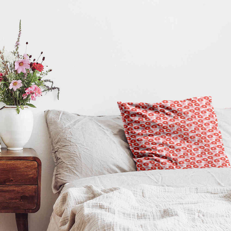 Health pillow with speech bubble and heart.