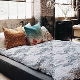 Therapy blanket bedding set, grey, Great Wall of China design.
