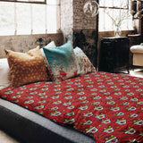 Set di biancheria da letto con coperta terapeutica rosso da asporto