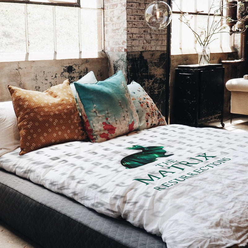 Set di biancheria da letto con coperta terapeutica bianca Matrix