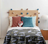 Set de ropa de cama con manta terapéutica negro varita mágica