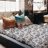 Therapy blanket bedding set, white with corn pattern.