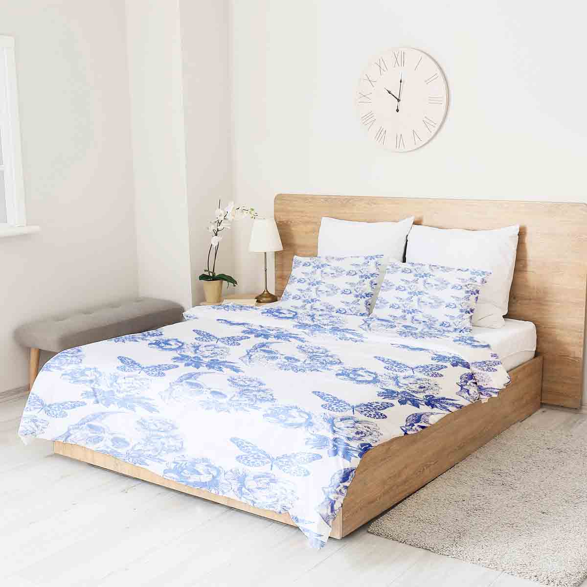 Set de ropa de cama con manta terapéutica flores calavera