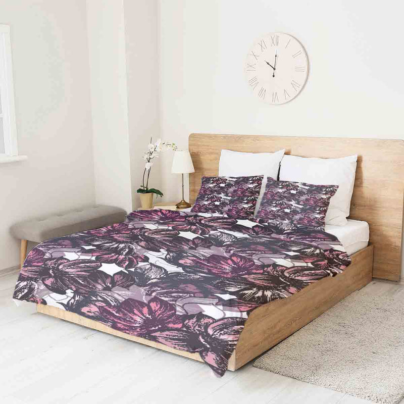 Therapiedekens beddengoedset met paarse bloemenzee
