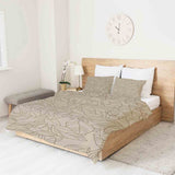 Therapiedekens katoenen hoes beige met bladmotief zwart