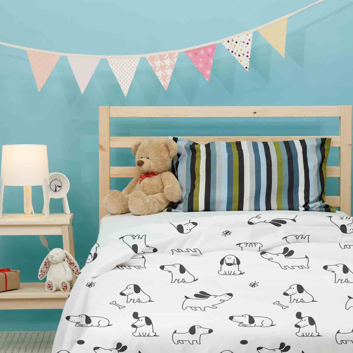 Original therapy blanket - cotton cover white with dogs